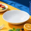 White porcelain bowls, simple household ceramic tableware, serving rice bowls, soup bowls, large bowls Specification image